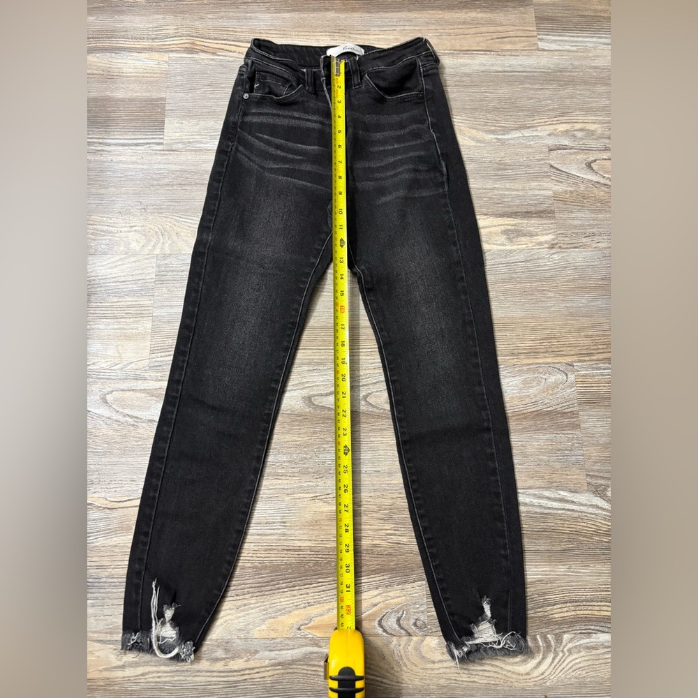 Kancan black distressed ankle skinny jeans